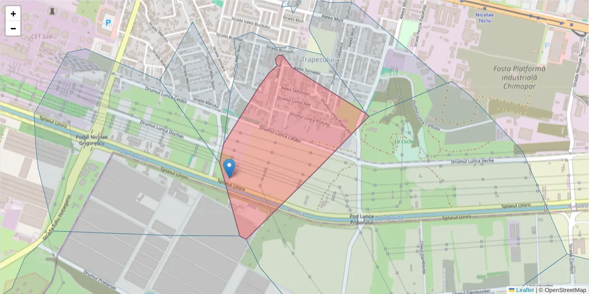 Hartă a codului poștal  și a codurilor poștale învecinate