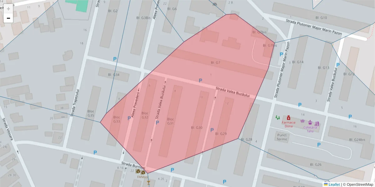 Hartă a codului poștal  și a codurilor poștale învecinate