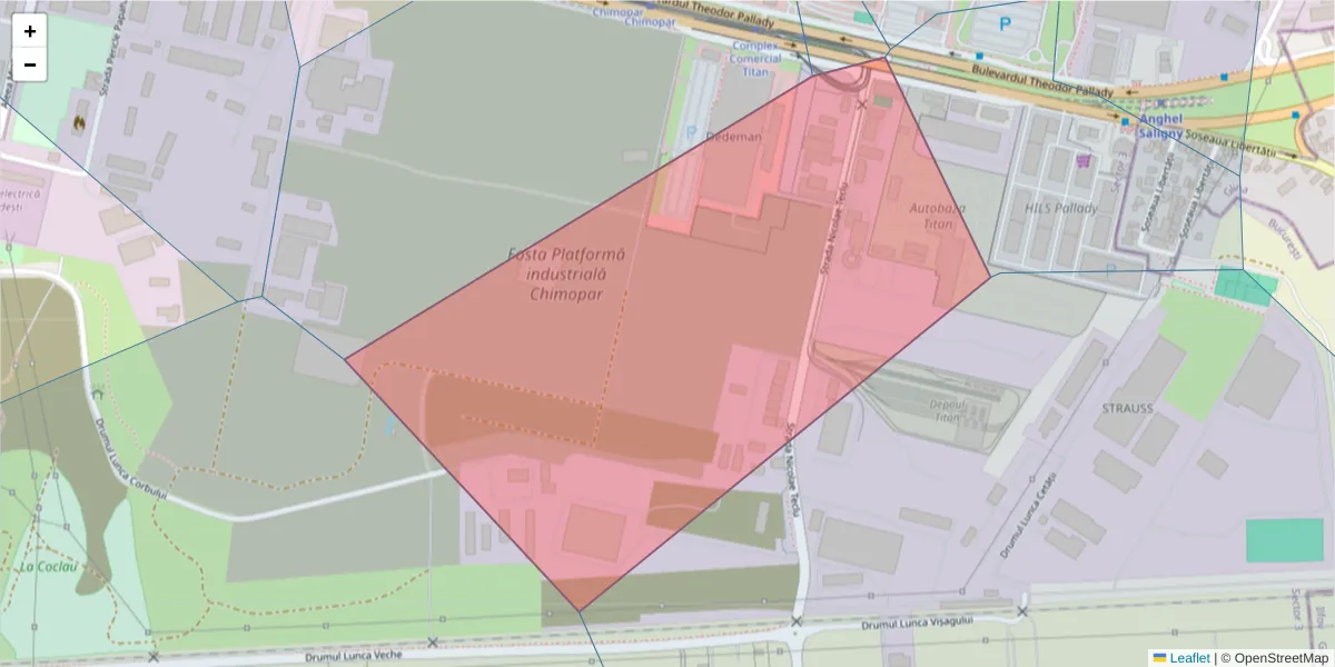 Hartă a codului poștal  și a codurilor poștale învecinate