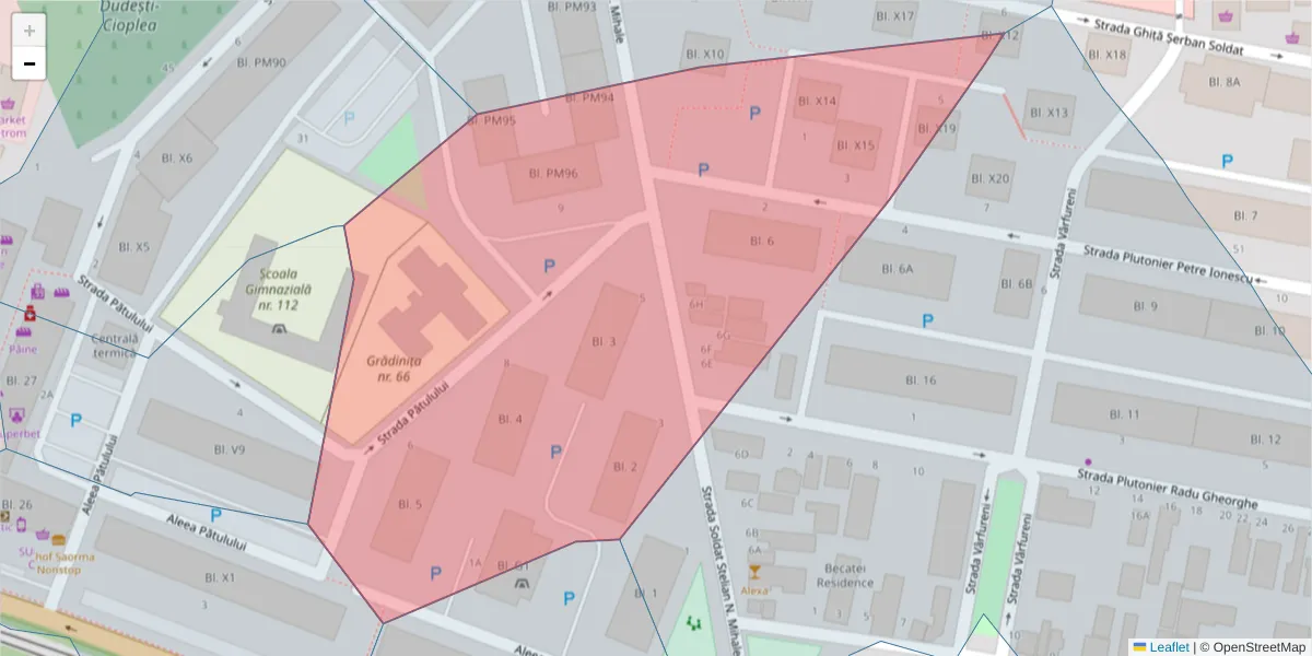 Hartă a codului poștal  și a codurilor poștale învecinate