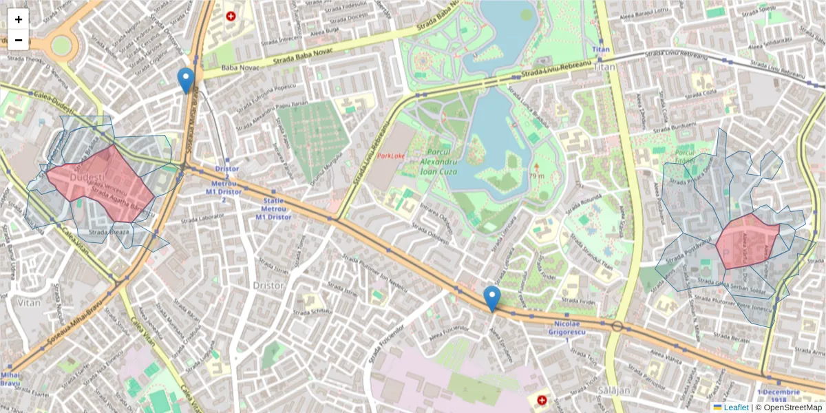 Hartă a codului poștal  și a codurilor poștale învecinate