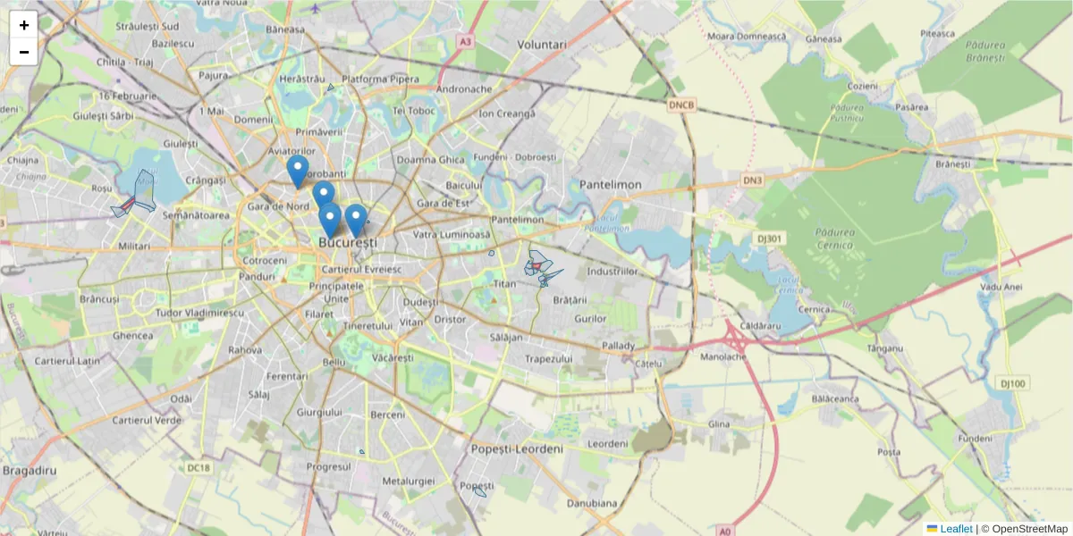 Hartă a codului poștal  și a codurilor poștale învecinate