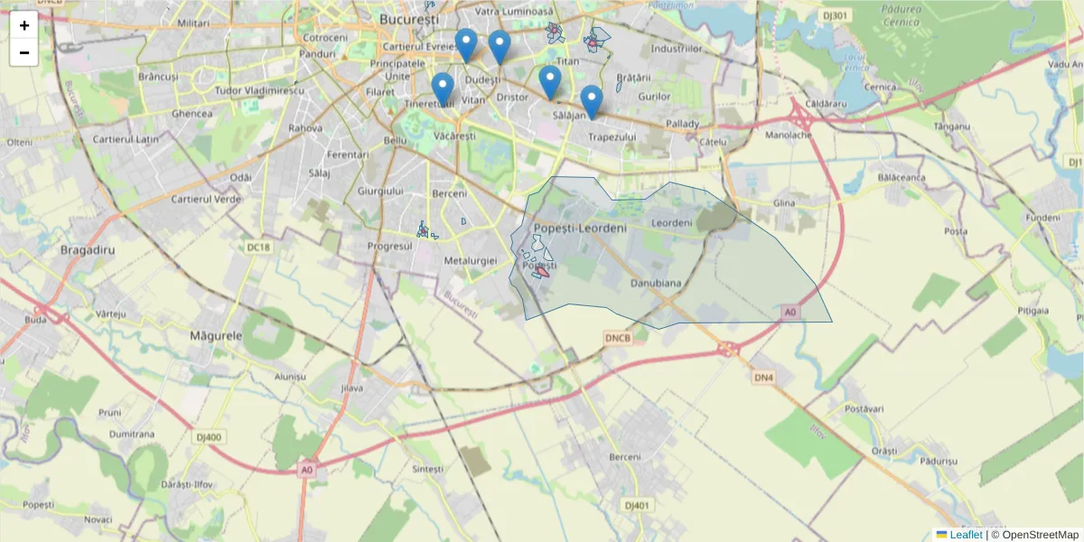 Hartă a codului poștal  și a codurilor poștale învecinate