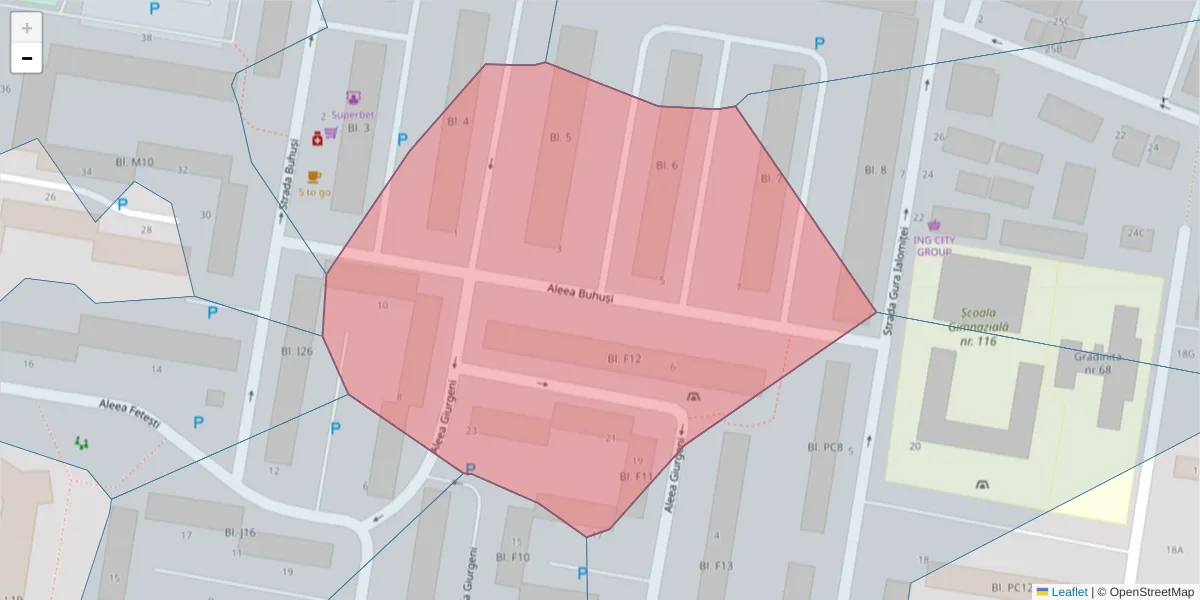 Hartă a codului poștal  și a codurilor poștale învecinate