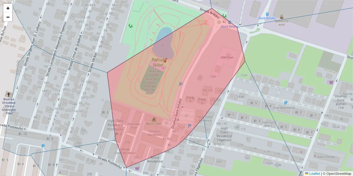 Hartă a codului poștal  și a codurilor poștale învecinate