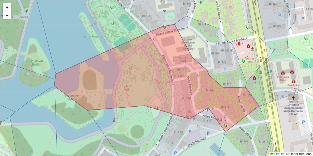 Hartă a codului poștal  și a codurilor poștale învecinate