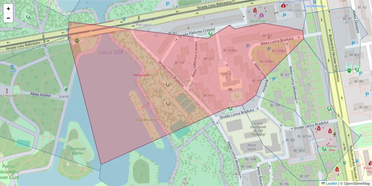 Hartă a codului poștal  și a codurilor poștale învecinate