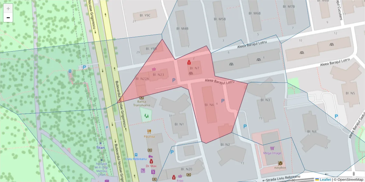 Hartă a codului poștal  și a codurilor poștale învecinate