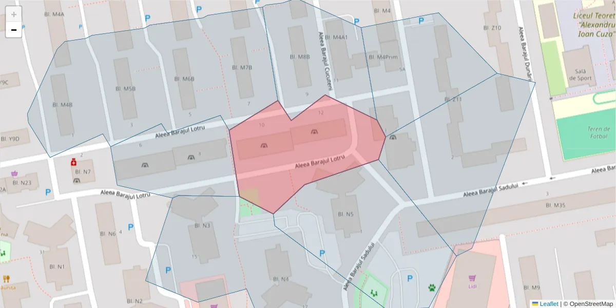 Hartă a codului poștal  și a codurilor poștale învecinate