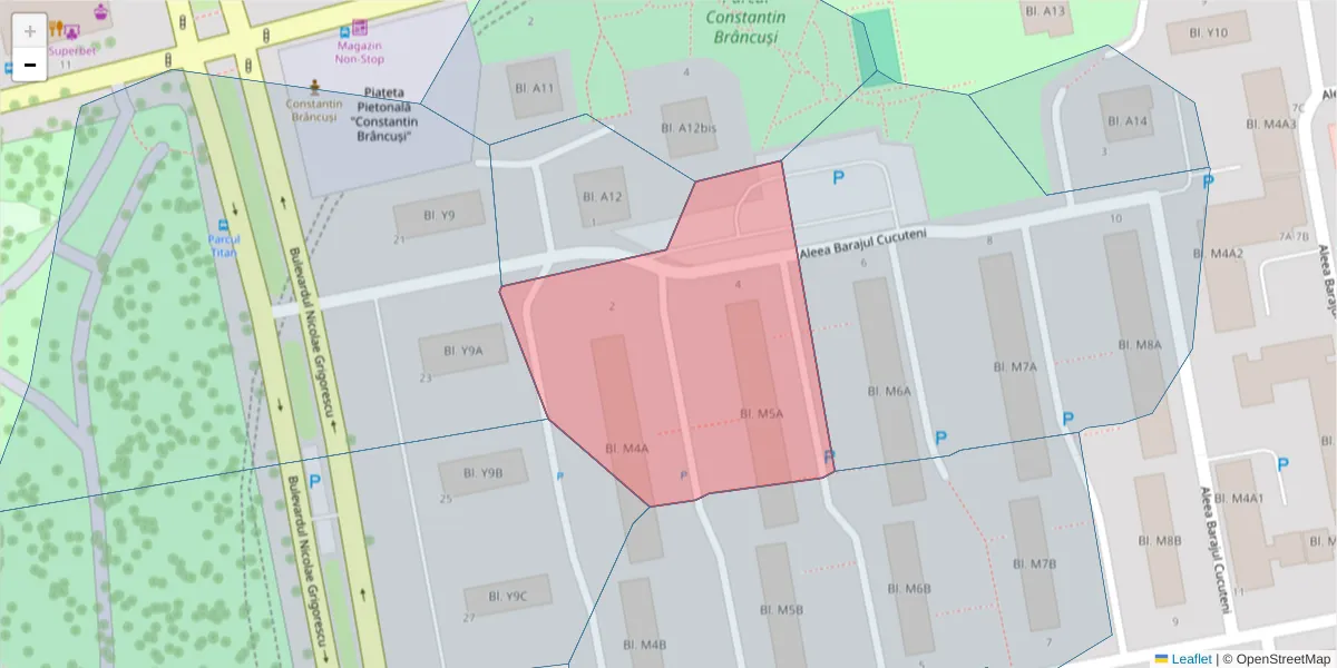 Hartă a codului poștal  și a codurilor poștale învecinate