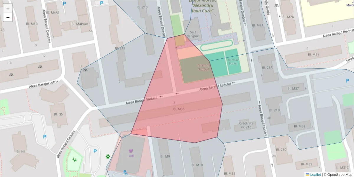 Hartă a codului poștal  și a codurilor poștale învecinate