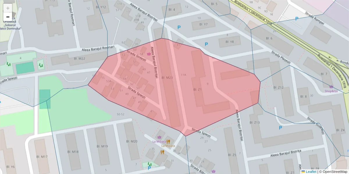 Hartă a codului poștal  și a codurilor poștale învecinate