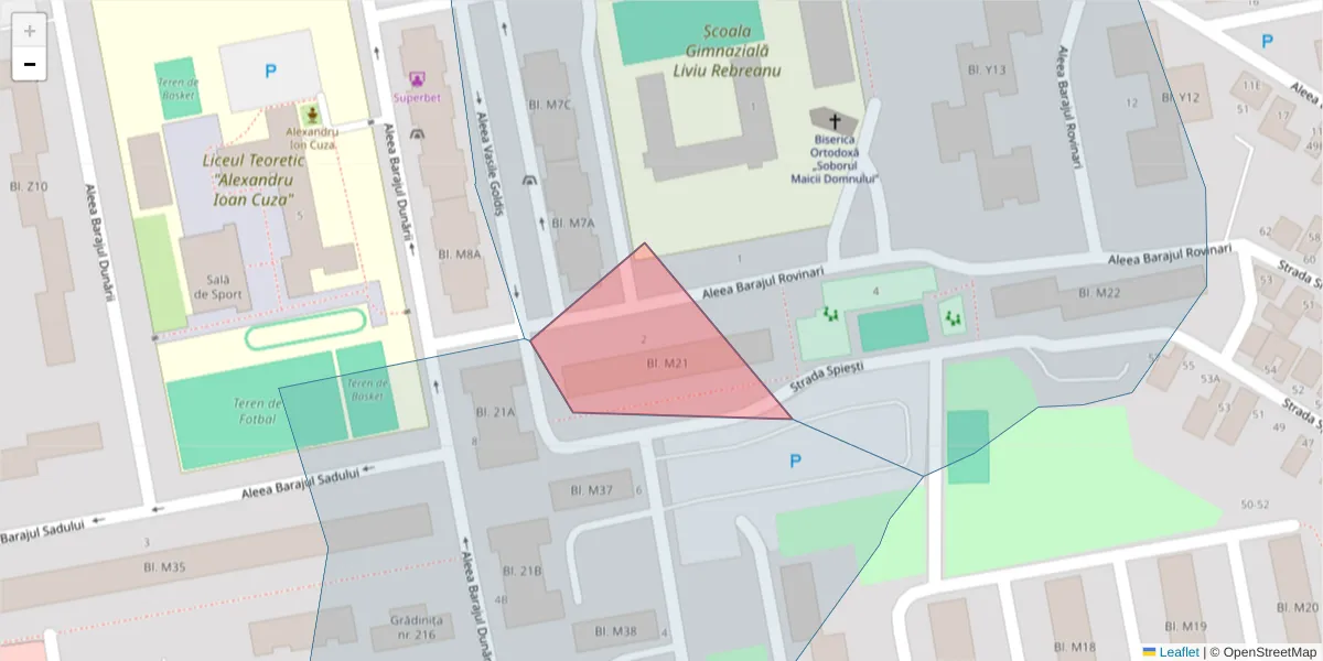 Hartă a codului poștal  și a codurilor poștale învecinate