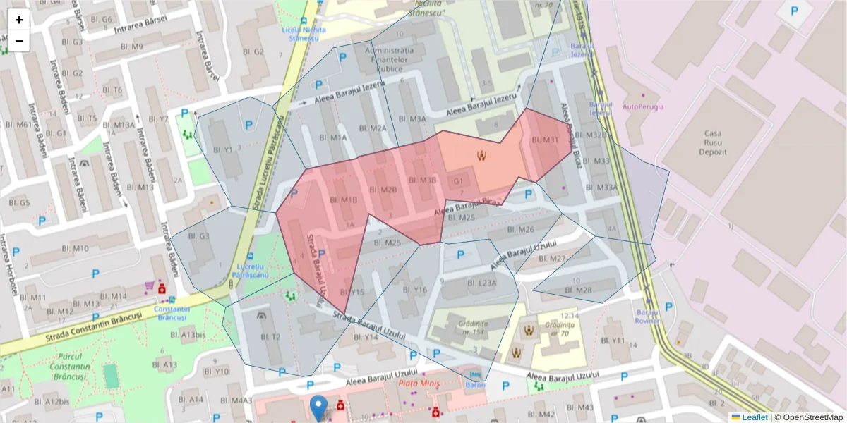 Hartă a codului poștal  și a codurilor poștale învecinate