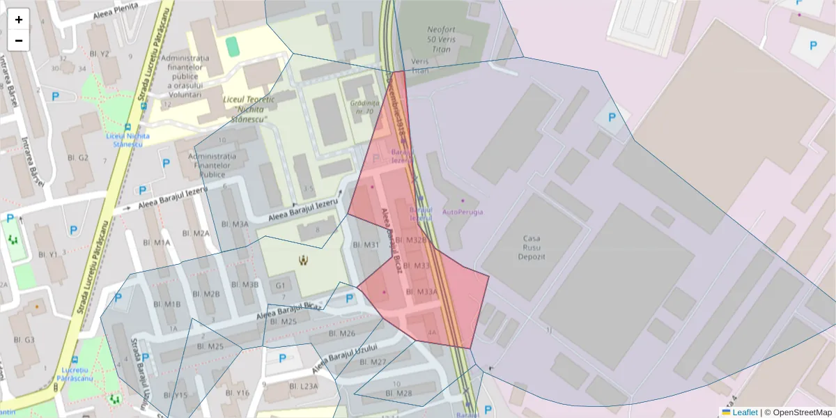 Hartă a codului poștal  și a codurilor poștale învecinate