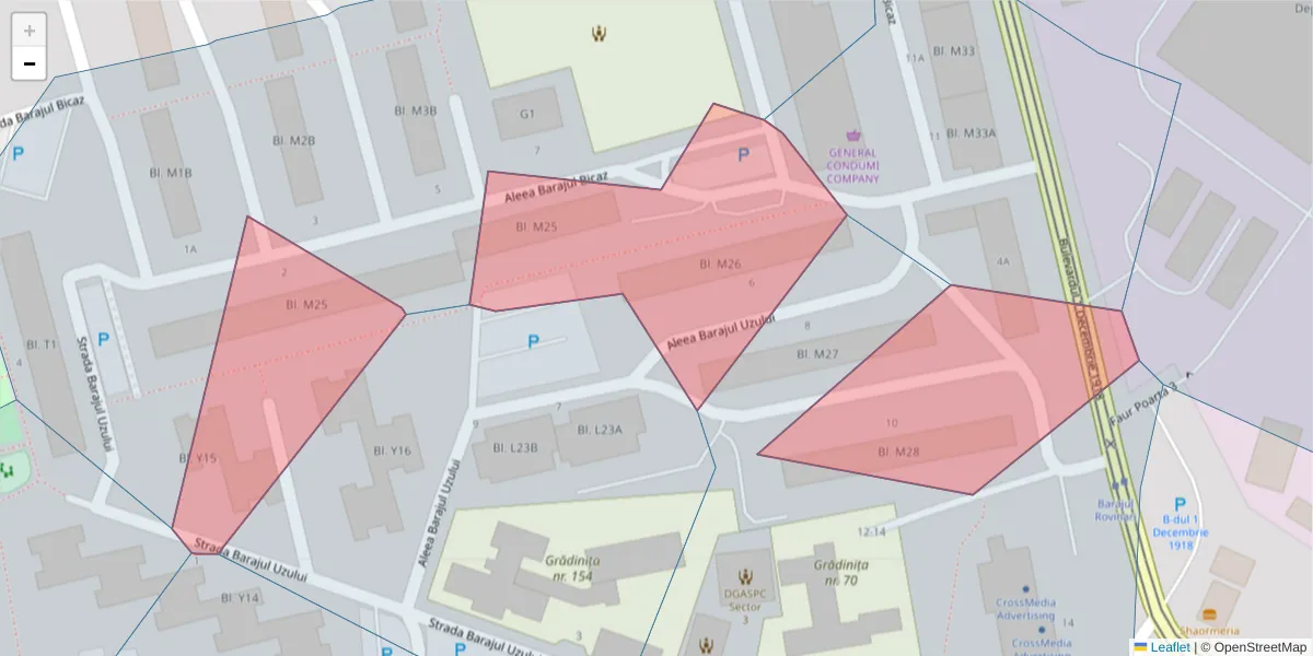 Hartă a codului poștal  și a codurilor poștale învecinate