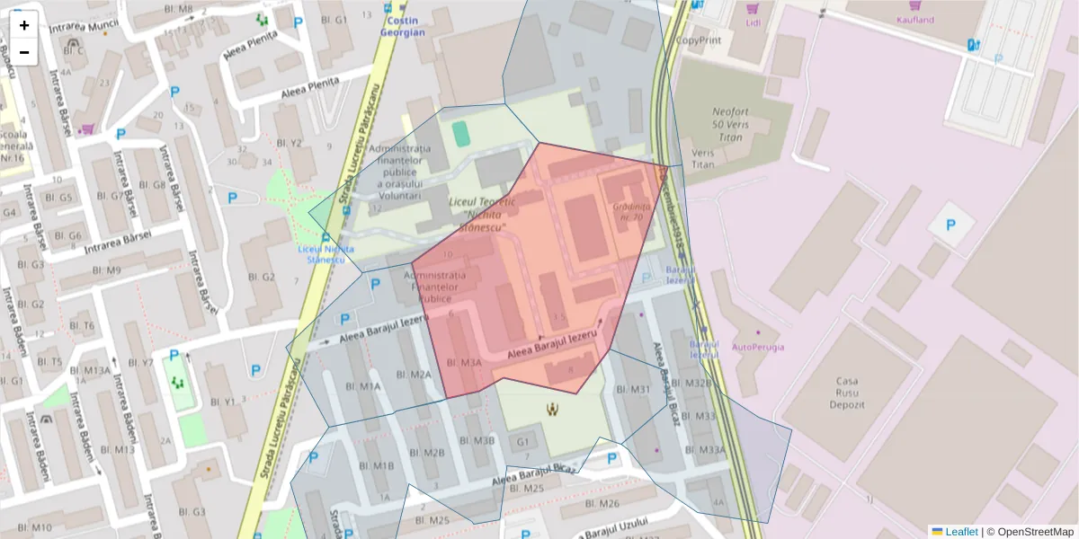 Hartă a codului poștal  și a codurilor poștale învecinate