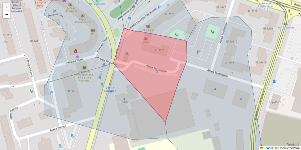 Hartă a codului poștal  și a codurilor poștale învecinate