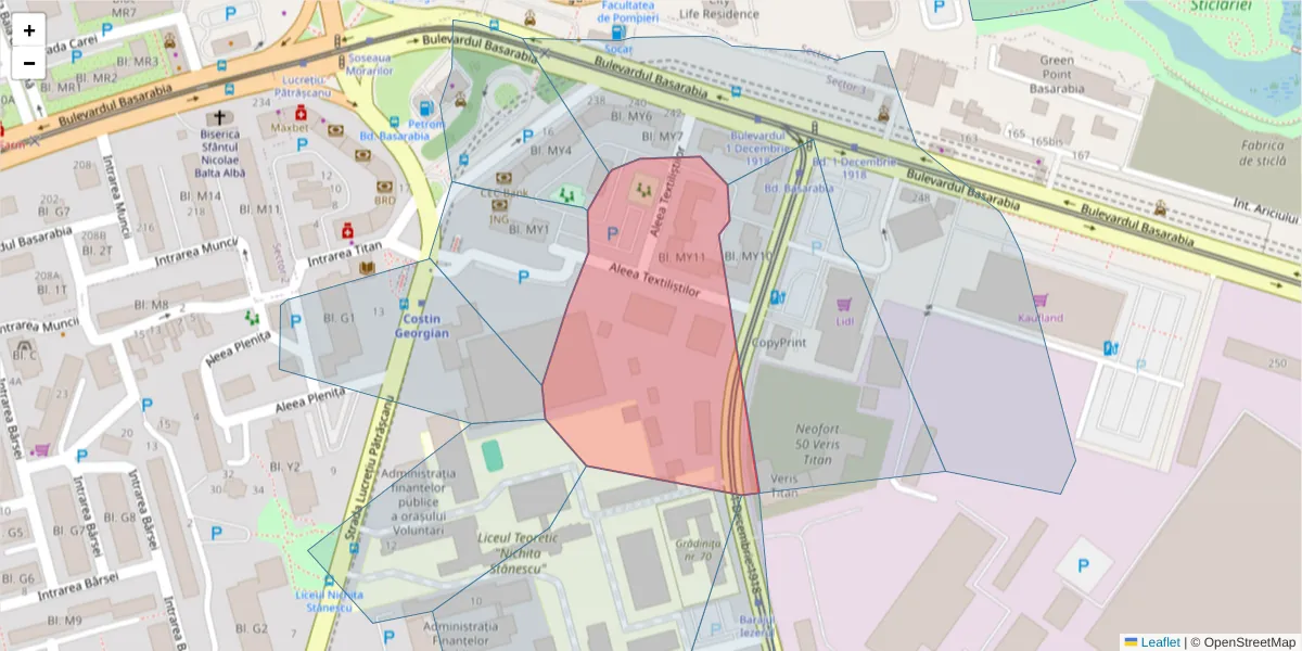 Hartă a codului poștal  și a codurilor poștale învecinate