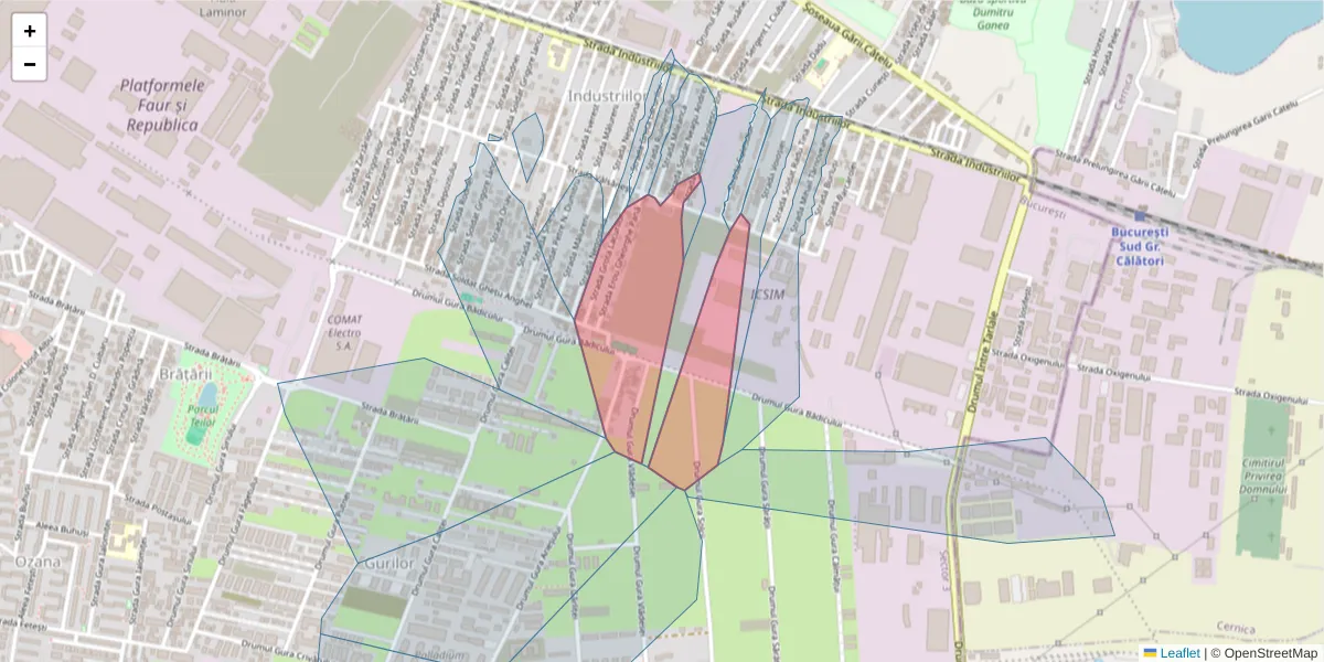 Hartă a codului poștal  și a codurilor poștale învecinate