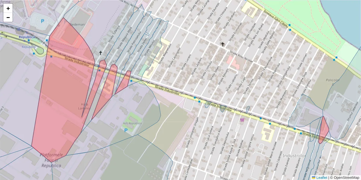 Hartă a codului poștal  și a codurilor poștale învecinate