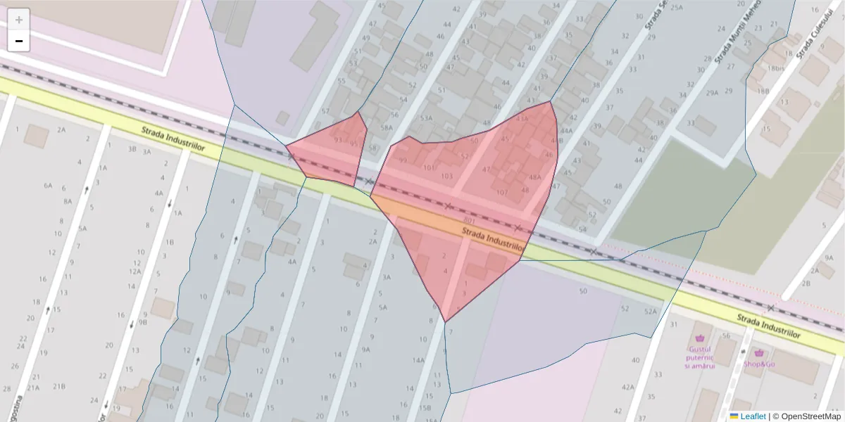 Hartă a codului poștal  și a codurilor poștale învecinate