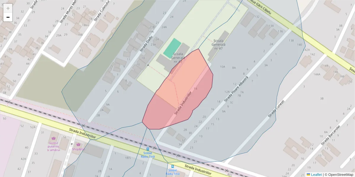Hartă a codului poștal  și a codurilor poștale învecinate