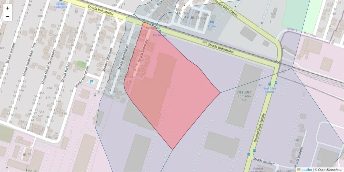 Hartă a codului poștal  și a codurilor poștale învecinate