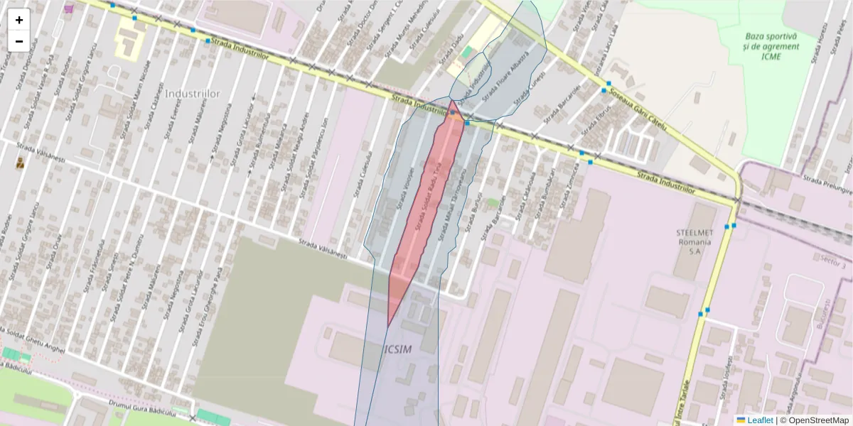 Hartă a codului poștal  și a codurilor poștale învecinate