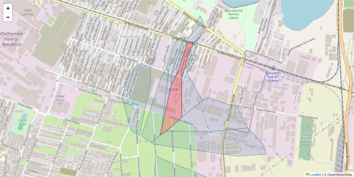 Hartă a codului poștal  și a codurilor poștale învecinate