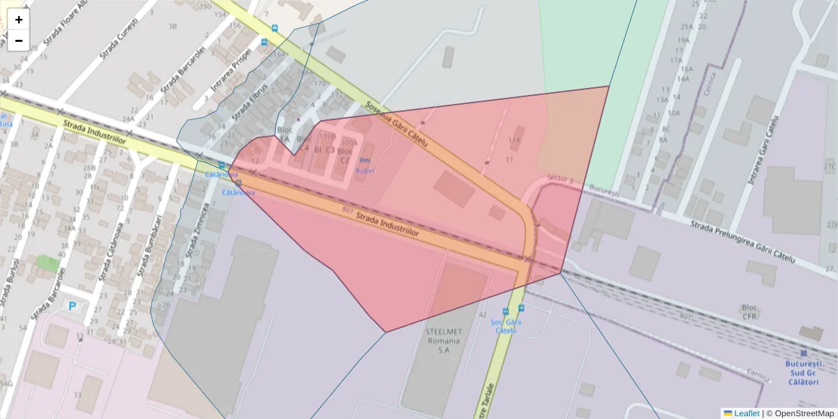 Hartă a codului poștal  și a codurilor poștale învecinate