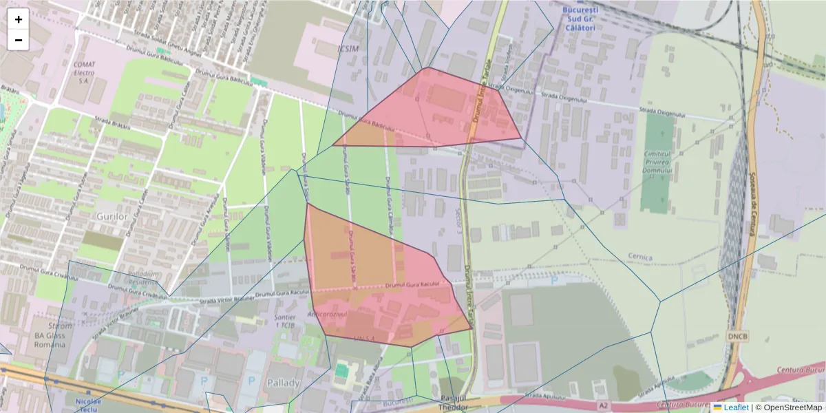 Hartă a codului poștal  și a codurilor poștale învecinate