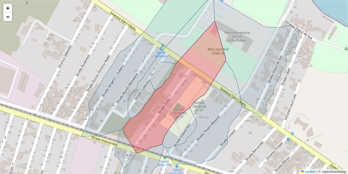 Hartă a codului poștal  și a codurilor poștale învecinate