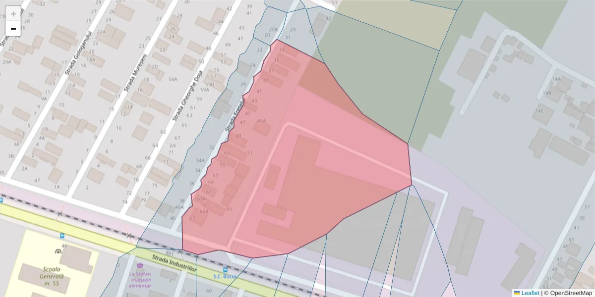 Hartă a codului poștal  și a codurilor poștale învecinate