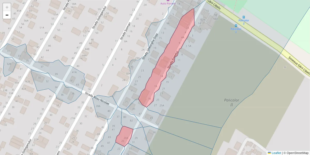Hartă a codului poștal  și a codurilor poștale învecinate