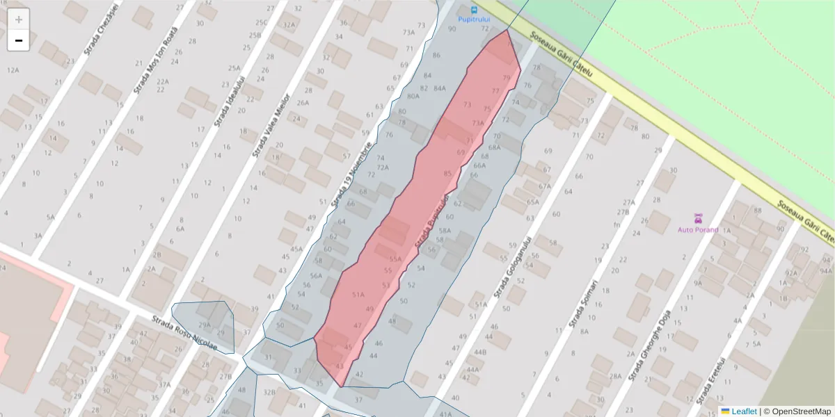 Hartă a codului poștal  și a codurilor poștale învecinate