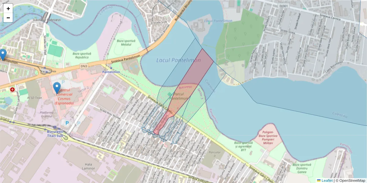 Hartă a codului poștal  și a codurilor poștale învecinate
