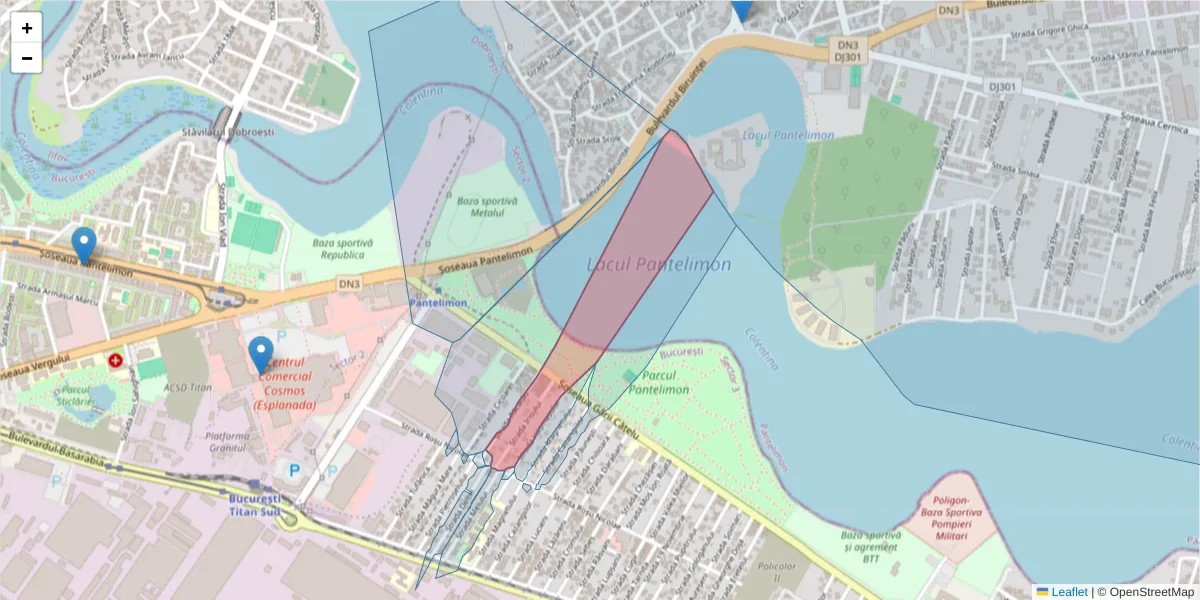 Hartă a codului poștal  și a codurilor poștale învecinate