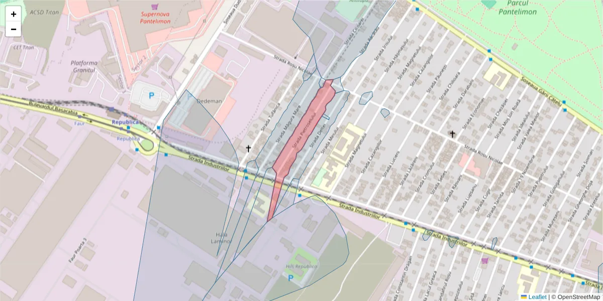 Hartă a codului poștal  și a codurilor poștale învecinate