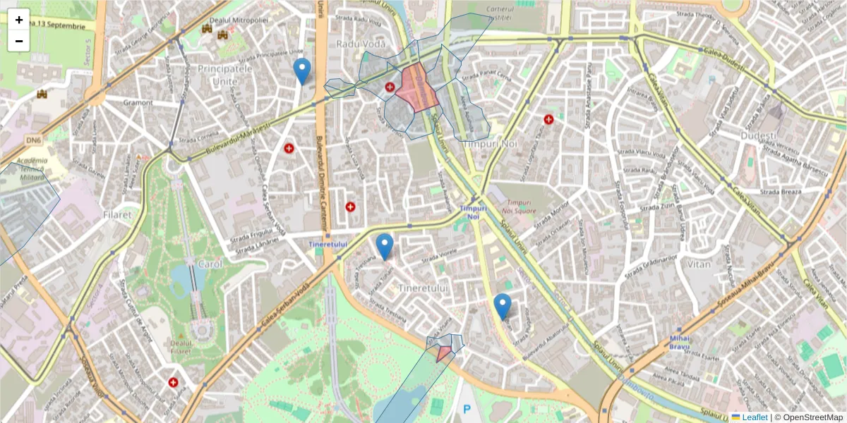Hartă a codului poștal  și a codurilor poștale învecinate