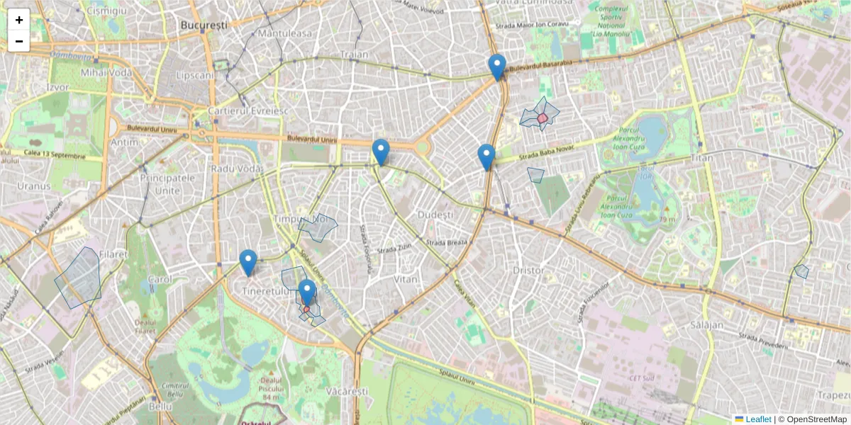 Hartă a codului poștal  și a codurilor poștale învecinate