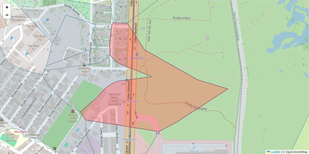 Hartă a codului poștal  și a codurilor poștale învecinate