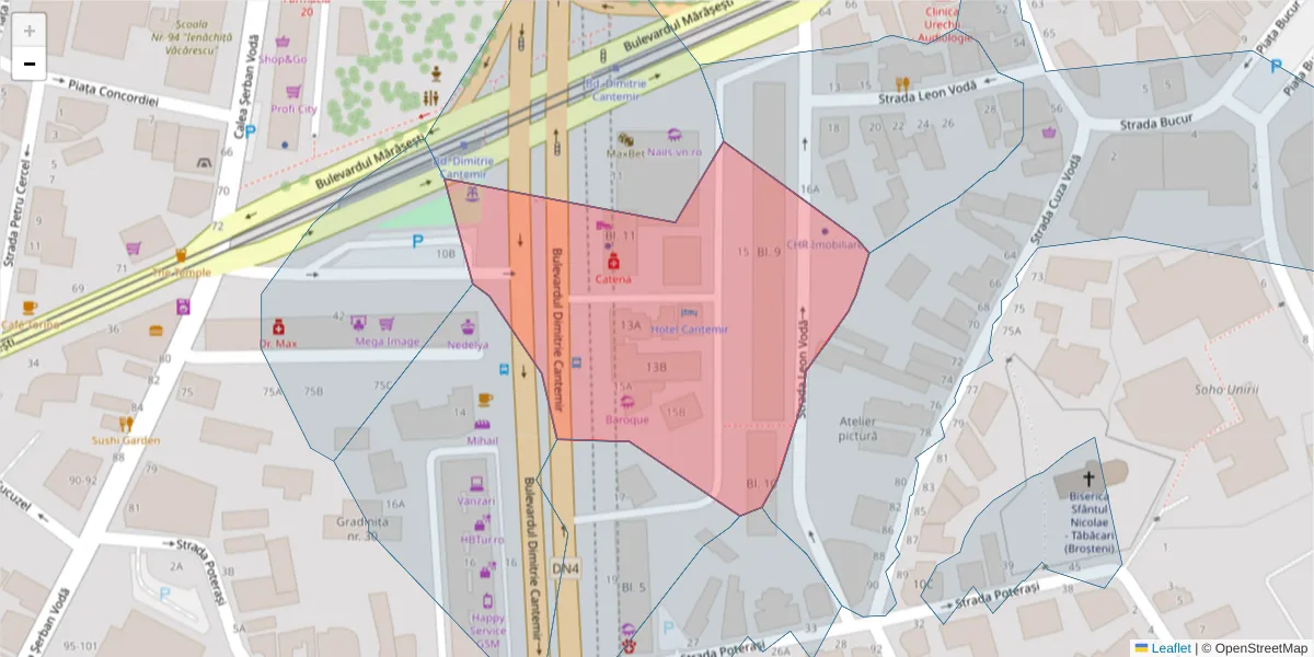 Hartă a codului poștal  și a codurilor poștale învecinate