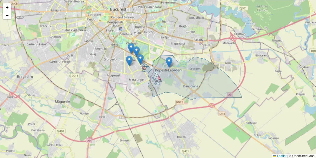 Hartă a codului poștal  și a codurilor poștale învecinate