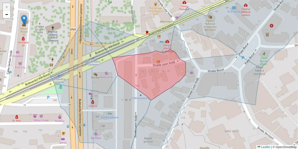 Hartă a codului poștal  și a codurilor poștale învecinate