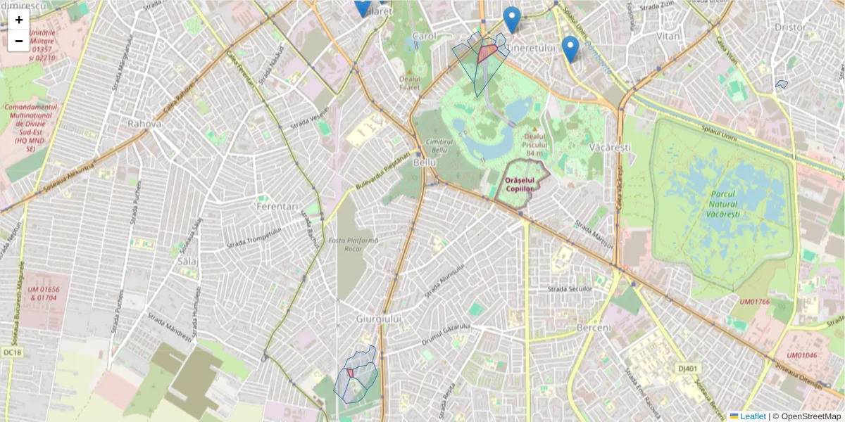 Hartă a codului poștal  și a codurilor poștale învecinate