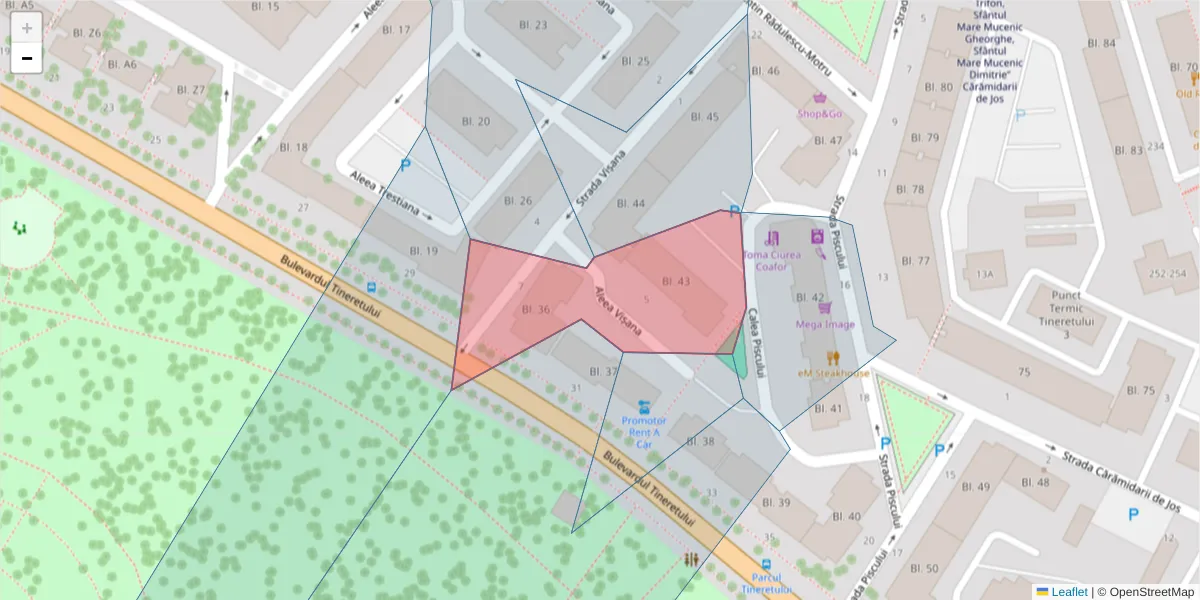 Hartă a codului poștal  și a codurilor poștale învecinate