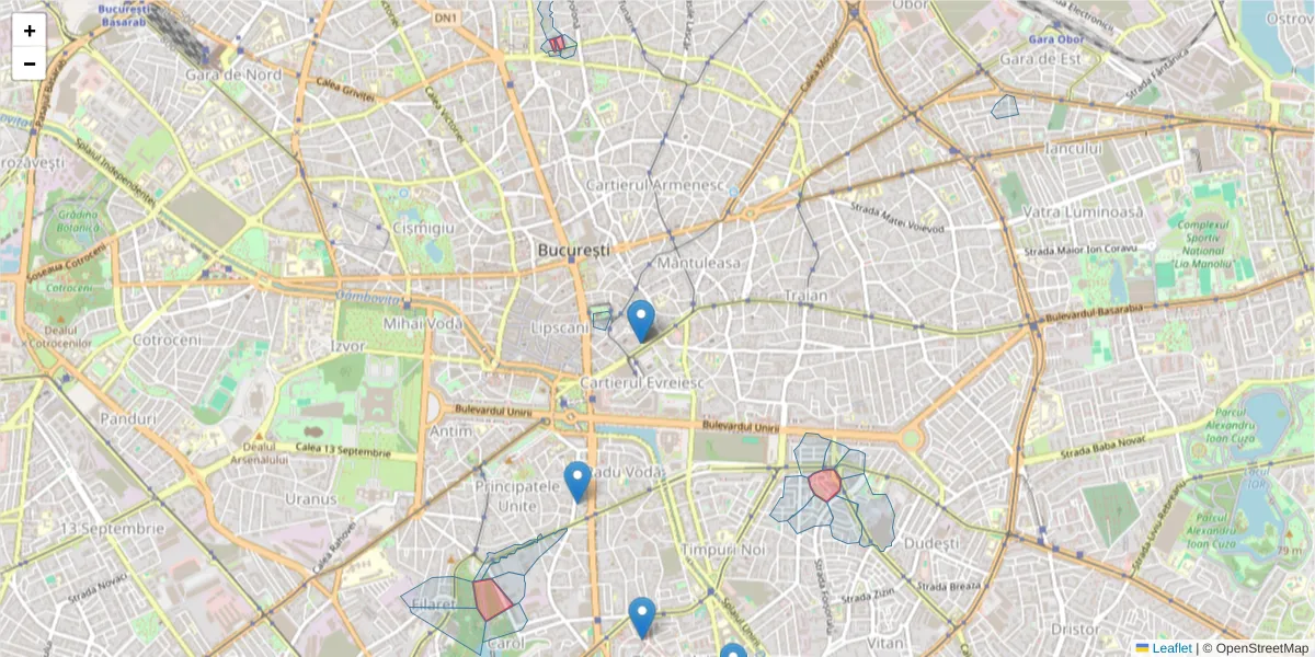 Hartă a codului poștal  și a codurilor poștale învecinate