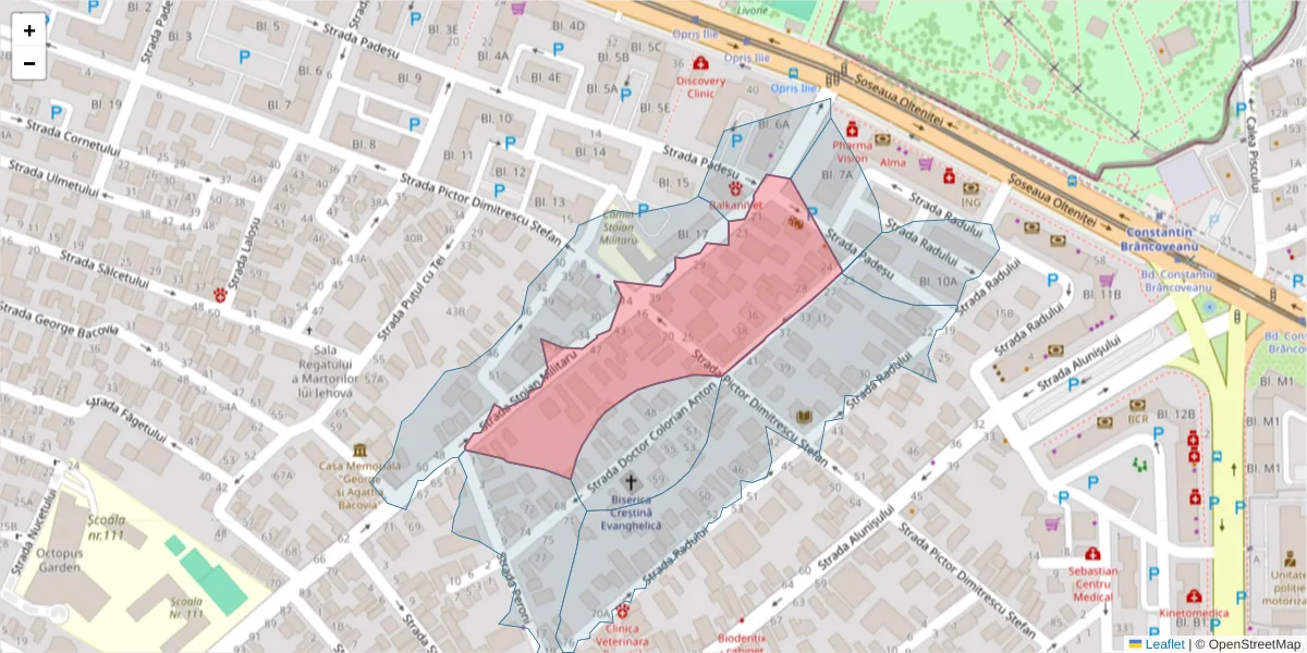 Hartă a codului poștal  și a codurilor poștale învecinate