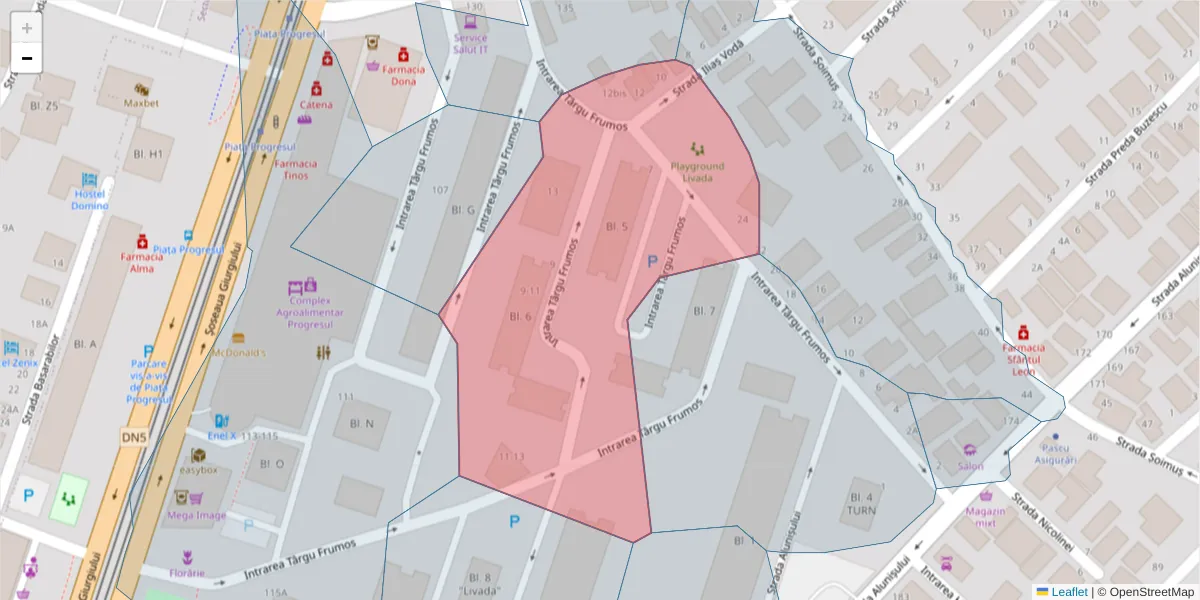 Hartă a codului poștal  și a codurilor poștale învecinate